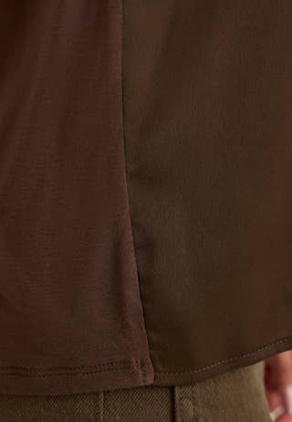 Viellette S/S Satin Top Brown