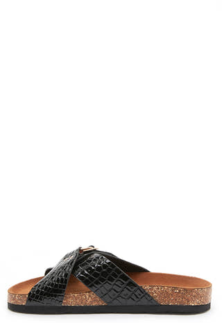 Maxi PU Croc Crossover Sandal