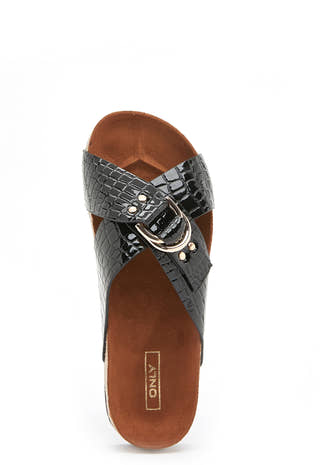 Maxi PU Croc Crossover Sandal