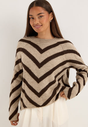 Onleliza L/S Pullover Knit Brown