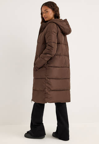 Pcbee New Long Puffer Jacket Brown