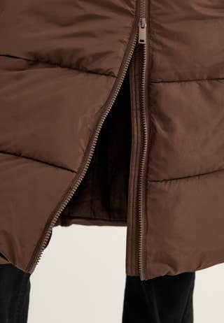 Pcbee New Long Puffer Jacket Brown