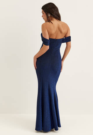 Glitter Off Shoulder Maxi Dress
