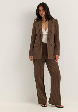 Pcbozzy Ls Loose Striped Blazer