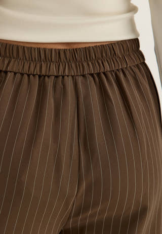 Pcbozzy Hw Wide Striped Pants Brown