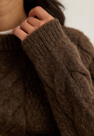 Pcnina Ls O-neck Knit Brown