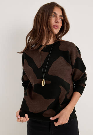 Objray Lo L/S KNIT PULLOVER AOP Patterned