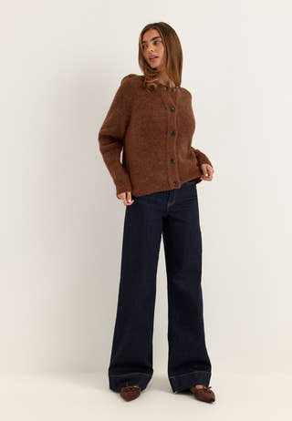 Slflulu Ls Knit Short Cardigan Red