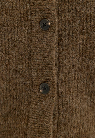 Slflulu Ls Knit Short Cardigan Brown