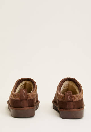 Onlstella Teddy Lined Slipper Brown