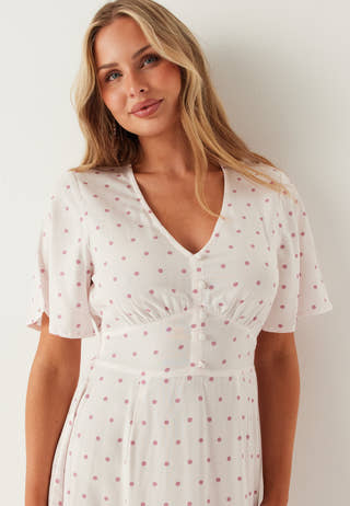 Butterfly Sleeve Viscose Maxi Dress