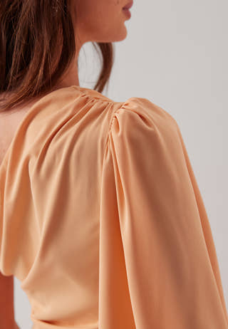 Ruched One Shoulder Midi Dress