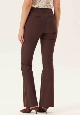 Mid Waist Stretchy Flared Trousers