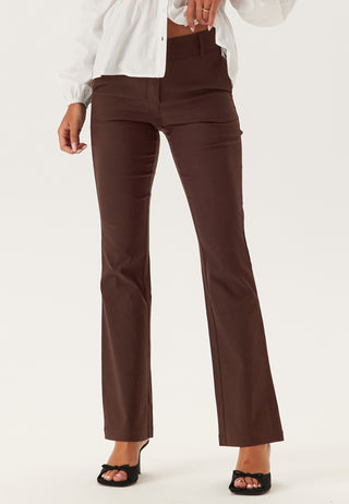 Mid Waist Stretchy Flared Trousers