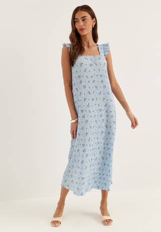 Pcflora Strap Flounce Dress