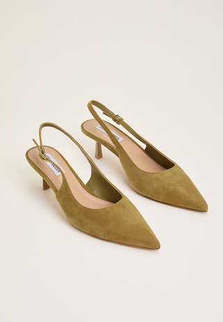 Korra Suede Slingback Sandal Green