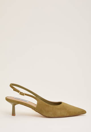 Korra Suede Slingback Sandal Green