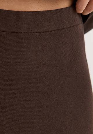 Objreynard Hw Short Knit Skirt Brown