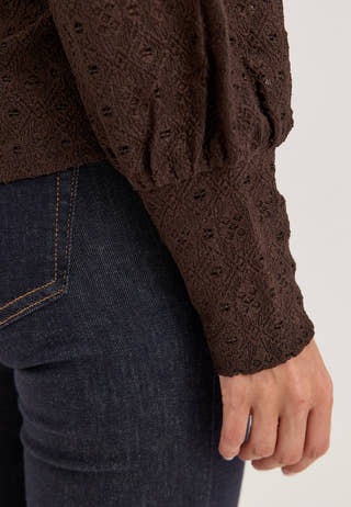 Objlaila L/S RE Top Brown