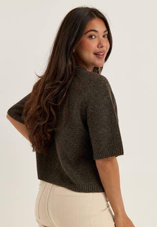Vmboom 2/4 O-NK OVERSIZE PULLOVER Brown