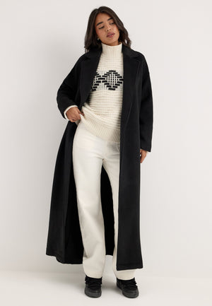 Objclara Oversize Wool Coat Black