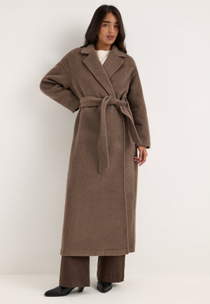 Objclara Oversize Wool Coat Brown
