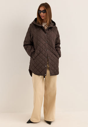 Vitate L/S Hooded Jacket Brown