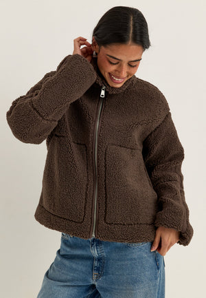 Onlaspen Life Teddy Jacket Brown