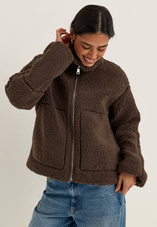 Onlaspen Life Teddy Jacket Brown