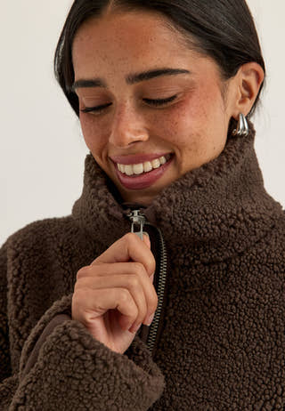 Onlaspen Life Teddy Jacket Brown