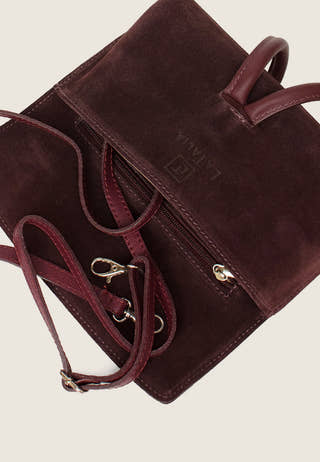 Barletta Small Suede Bag Red