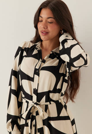 Viscose Flounce Shirt Dress