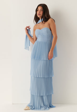 Pleated Bandeau Gown