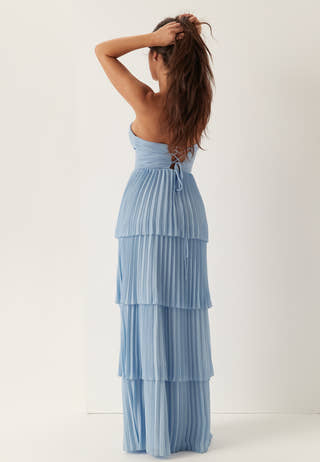 Pleated Bandeau Gown