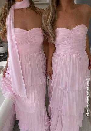 Pleated Bandeau Gown