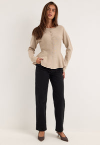 Knitted Peplum Cardigan