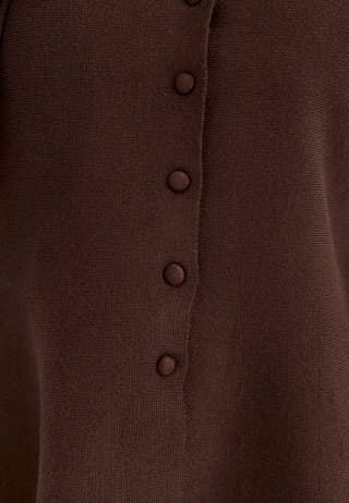 Knitted Peplum Cardigan Brown