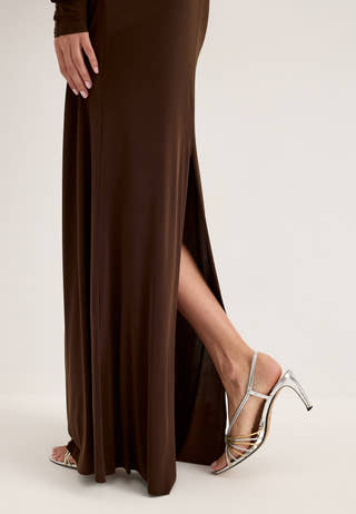 Multi Way Long Sleeve Maxi Dress Brown