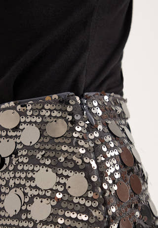Onljadel Sequins Skirt Grey