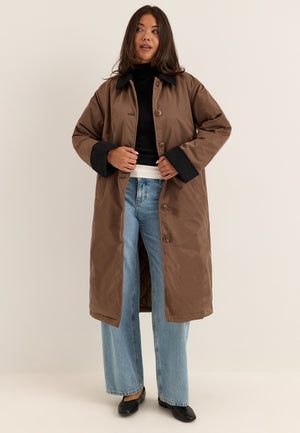 Pcjorma Long Corduroy Jacket Brown