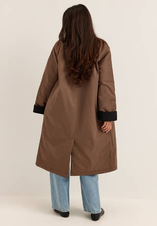 Pcjorma Long Corduroy Jacket Brown