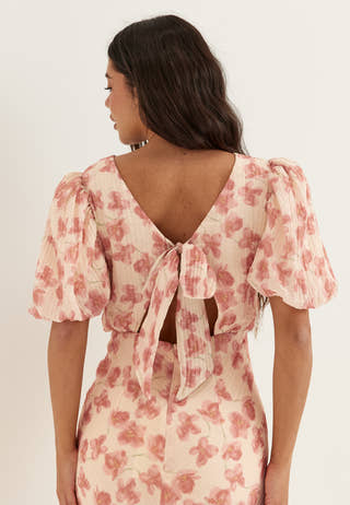 Structured Puff Sleeve Ankle Dress