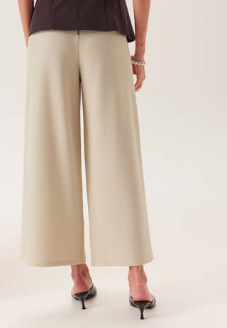 High Wide Cropped Trousers