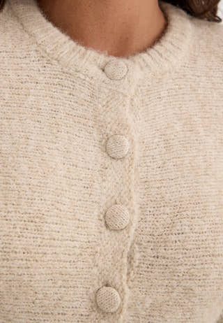 Objsaggia Re Ls Peplum Knit Cardigan White
