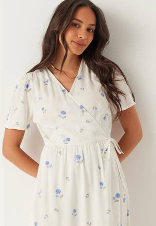 Flounce Viscose Wrap Dress