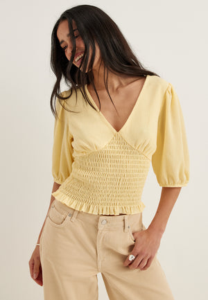 V-neck Smock Top