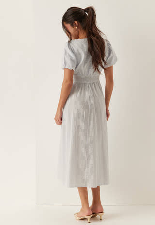 Seersucker Midi Dress