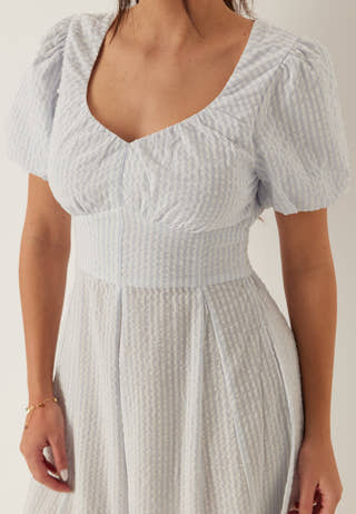 Seersucker Midi Dress