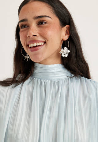 Bow Jacquard Short Dress