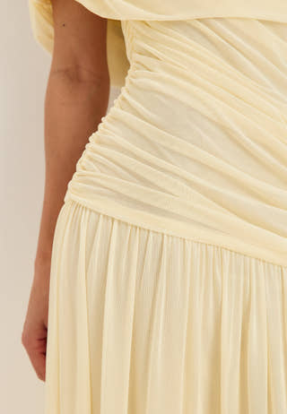 Off Shoulder Mesh Maxi Dress